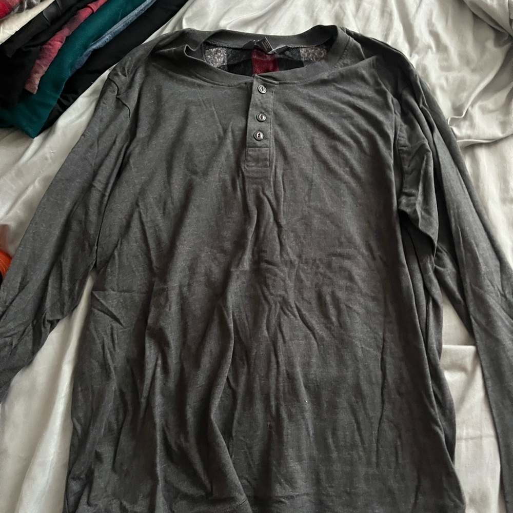 Men's Gray Henley Shirt